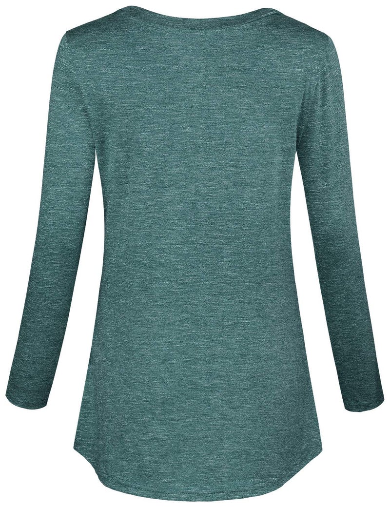 connche Quinee Maternity Tops for Women, Oversize Vintage Scoop Neck Long Sleeve Breastfeeding Shirt Mothers Functional Sweat Proof Nursing Pajamas Ladies Autumn Daily Wear Green M - Image 3